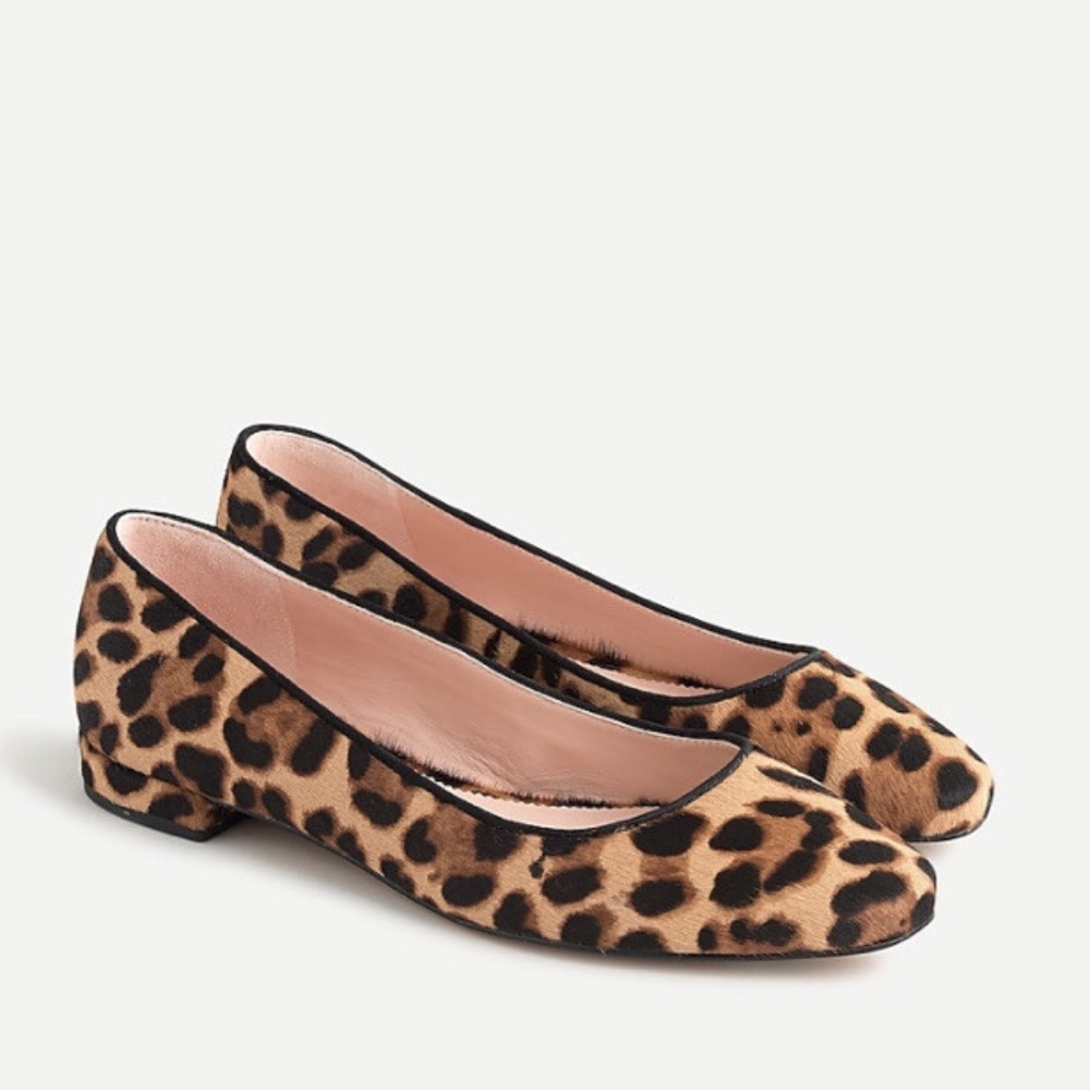 J.Crew Calf Hair Carolyn Skimmer Flats Leopard Animal Print Size 9m